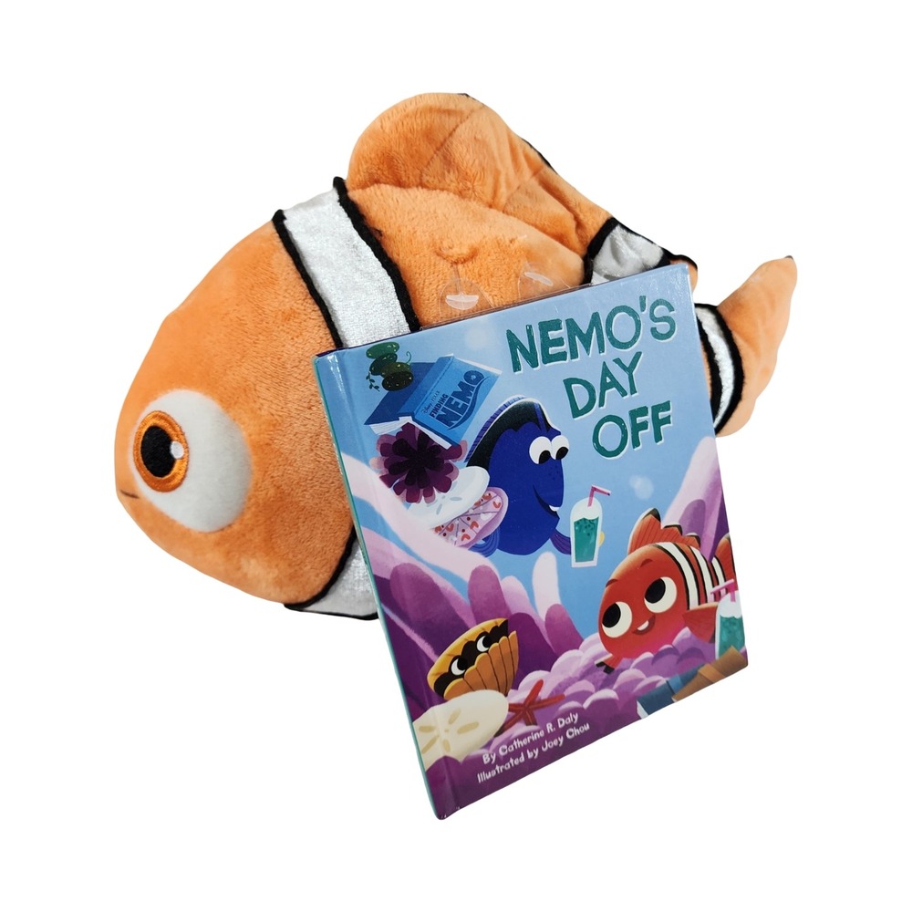 Disney Pixar Finding Nemo Plush with Nemos Day Off Storybook Orange Clownfish